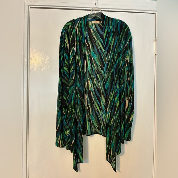 Choices Tops - Choices Multicolor Abstract Stripe Top in Teal, Green & Black